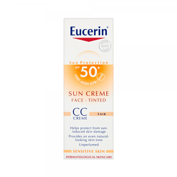 Kem Chống Nắng Trang Điểm Eucerin Sun Creme Face Tinted Cc Fair Spf 50+ Uvb+Uva 50Ml